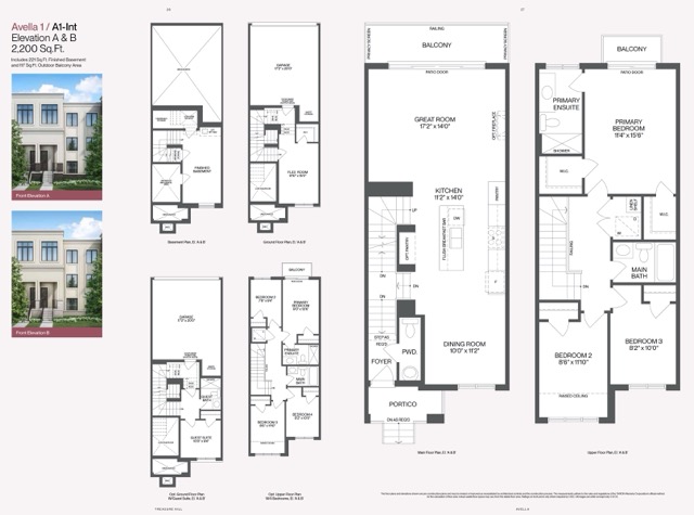 Avella 1 Floor Plan — 2,200 Sq Ft